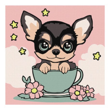 картина за номер. Ідейка 25х25см. дитяча "Милий цуцик"  КНО6270