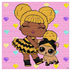 картина за номер. Ідейка 40х40см. "L.O.L. Surprise! TroopSurprise Queen Bee With Queen Pup"  КНО6287