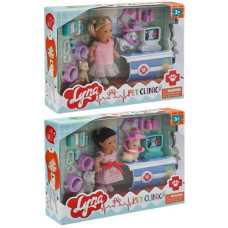 лялька Емілі у ветклініці, вихованці, аксесуари, в кор. 22х16х4,5см.  4613