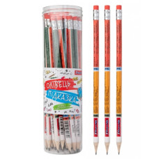 олівець чорнографітний 1 Вересня Одиниці виміру круглий з гумкою в пл. тубі  280474  (36/540/2160)