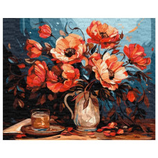 картина за номер. Ідейка 40х50см. "Барвисті маки"  КНО5679