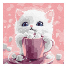 картина за номер. Ідейка 30х30см. "Какао для котика (картина №1)"  КНО6769