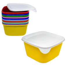 контейнер "Фаворит" квадратний кольоровий з кришкою 1,3л.  БП-223  (50)