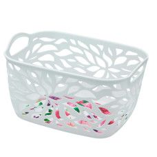 кошик з ручками пласт. 29,5х22х14,5см. без кришки мереживо декор  КТМ-09-02