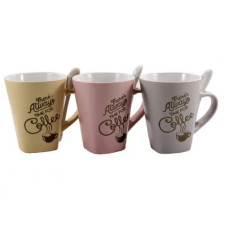 кухоль порцеляновий 320мл. з ложкою  18126-2  (36)