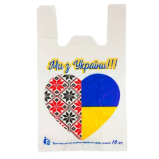 майка 30х50см "Ми з України" 100шт./уп.  (25)