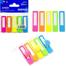 закладки паперові з клейким шаром прямокутні з віконцем 5шт.х20арк., 4,5х1,3см. Р01-1 (24/1440)