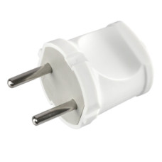 вилка Titanum Standard без заземлення, пряма, 10А, біла  TF-PL110-W