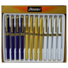 ручка Baixin мет. перова FР920 mix син., біл., зол. корпус (12)