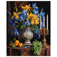 картина за номер. Ідейка 40х50см. "Розкішні іриси"  КНО3287