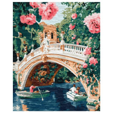 картина за номер. Ідейка 40х50см. "Міст та квіти"  КНО3664
