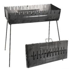 мангал-валіза на 12 шампурів 67х27х5см., висота ніжки 65см.  УК-М12  (1)