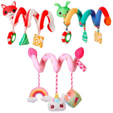 підвіска на ліжко спіраль 17см. (розтягнута 55см.), брязкальце, пискавка, плюш  QBX062A-63A-66A (60)