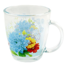 кухоль скляний 340мл. Синя хризантема  ОСТ 1 А2410Т