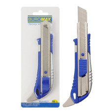 ніж універсальний Buromax 18мм., мет. направляюча, с додатковим гачком  ВМ.4621  (12/144)