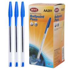ручка Beifa AA201 кульк. синя  (50/1600)