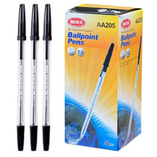 ручка Beifa AA205 кульк. чорна  (50/1600)