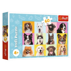 пазли Trefl   60 елем. Портрети песиків  17374