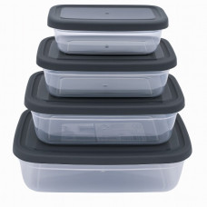 набір контейнерів Maya прямокутних 4шт. 0,5л.+0,9л.+1,5л.+2,4л.  ASD019