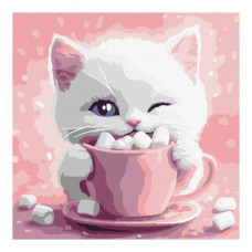 картина за номер. Ідейка 30х30см. "Какао для котика (картина №3)"  КНО6768