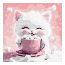 картина за номер. Ідейка 30х30см. "Какао для котика (картина №2)"  КНО6770