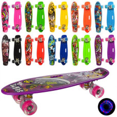 скейт пенні 56х14,5см., колеса ПУ, світло, малюнок, в кул.  MS 0749-6  (10)