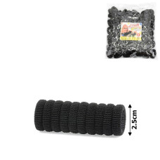 гумка для волосся Калуш чорна махрова d-2,5см. "100" за упак. 100шт.  (010722)