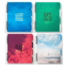 зошит на спіралі Optima "The Elements" 175х206мм. 120арк. пласт. обкл., з розділювачами  О20836 (20)