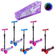 самокат Maxi чотириколісний, колеса PU, світло, в кор. 58х14,5х28см.  SC25124  (6)