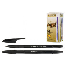 ручка Piano РТ-1147 кульк. масл., прозорий корпус, чорна  (50/1000/4000)