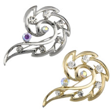 брошка металева 4,4см. зі стразами  CF 1496 (002054)