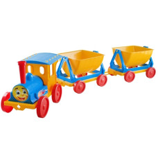 потяг-конструктор з двома причепами блакитний Doloni-toys  013118/1