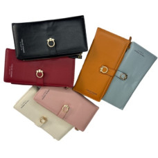 гаманець жіночий PU 19х9,5см., стрічка-кнопка  1163-4  (12/120)