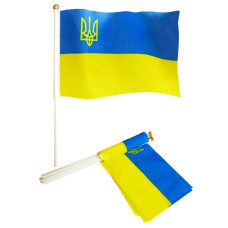 прапор України 14х21см. з тризубом настільний  780012  (10/100)