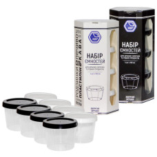 набір ємностей для дрібних сипких та рідких продуктів 4х0,15л.  в карт. уп. Народний продукт 87 (15)