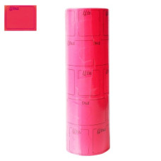 цінник Укр. великий з рамкою (29х36мм) малиновий 5м. (бабина - 5шт.)  (5/495)