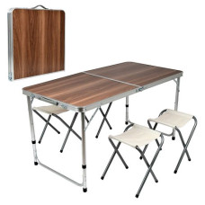 стіл-валіза 120х60х70см. (МДФ, алюм. каркас) + 4 стільці  МН-5309S-1  (1)