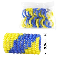 гумка-пружинка для волосся жовто-блакитна d-5,5см.  8888RР-2205UA (026220)  (20)