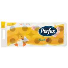 папір туалетний Perfex тришаровий, 120 відривів, з ароматом персику  (10)