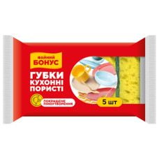 губка кухонна Файний Бонус крупнопориста "Суперпіна" набір 5шт. (40)
