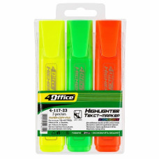 набір текст-маркерів 4Office 3кол., 1-5мм.  4-117-23  (50/300)