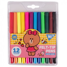 фломастери YES 12кол. "Line Friends"  650546  (12/192)
