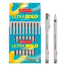 ручка Radius Ultra Bolt кульк. масл. чорна 0,7мм.  (10/120/1440)