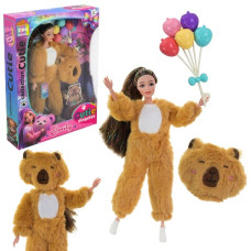 лялька в хутряному вбранні, аксесуари, в кор. 35х8х16см.  QJ201A  (32/64)