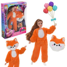 лялька в хутряному вбранні, аксесуари, в кор. 35х8х16см.  QJ201F  (32/64)