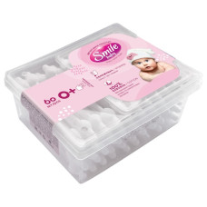 ватні палички Smile дитячі 60шт. з обмежувачем в квадр. кор.  (24)