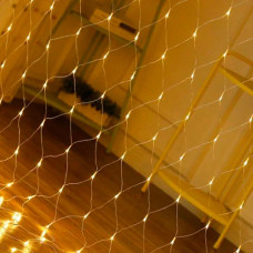 електрогірлянда-сітка  96 ламп, прозорий шнур, 1,5х1,5м., золоте світло  RV-31 G  (100)