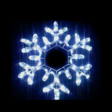 снежинка светодиодная уличная из дюралайта 40см. белая  ZB-025 W