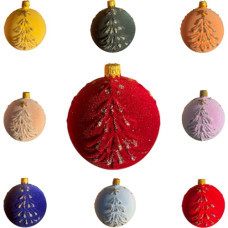 кульки ялинкові "ялинка оксамит" 8см.  (4/192)