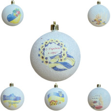 кульки ялинкові "нац. символіка наліпка"  6см.  (6/450)